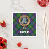 Clan Malcolm Wapen over Tartan Servet (Insitu)