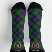 Clan Malcolm Wapen over Tartan Sokken (Top)