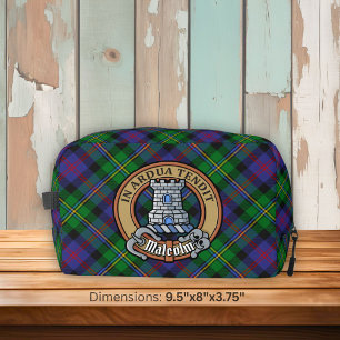 Clan Malcolm Wapen over Tartan Toilettasje