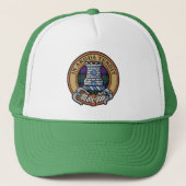 Clan Malcolm wapenschild over tartan Trucker Pet (Voorkant)