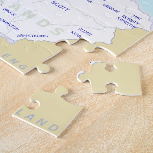 Clan Map of Scotland Jigzaag Puzzle Legpuzzel (Zijkant)