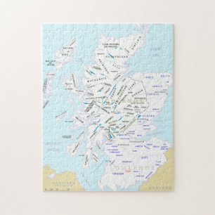 Clan Map of Scotland Jigzaag Puzzle Legpuzzel