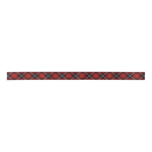 Clan Marjoribanks Classic Red Black Tartan Satijnen Lint (Voorkant)