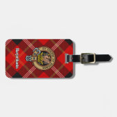 Clan Marjoribanks Crest over Tartan Bagagelabel (Voorkant horizontaal)