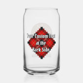 Clan Marjoribanks Crest over Tartan Blikvorm Glas (Achterkant)