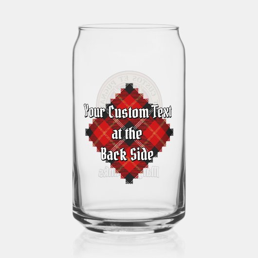 Clan Marjoribanks Crest over Tartan Blikvorm Glas (Achterkant)