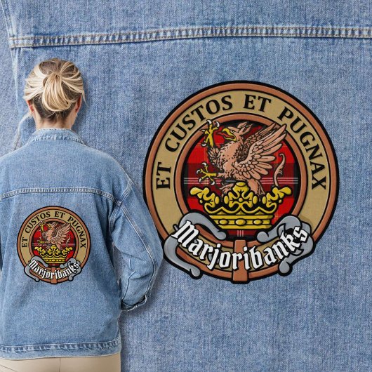 Clan Marjoribanks Crest over Tartan Denim Jacket