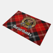 Clan Marjoribanks Crest over Tartan Deurmat (Schuin)