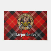 Clan Marjoribanks Crest over Tartan Deurmat (Voorkant)