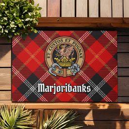 Clan Marjoribanks Crest over Tartan Deurmat