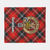 Clan Marjoribanks Crest over Tartan Fleece Deken (Voorkant (Horizontaal))