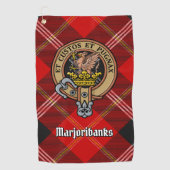 Clan Marjoribanks Crest over Tartan Golfhanddoek (Voorkant)