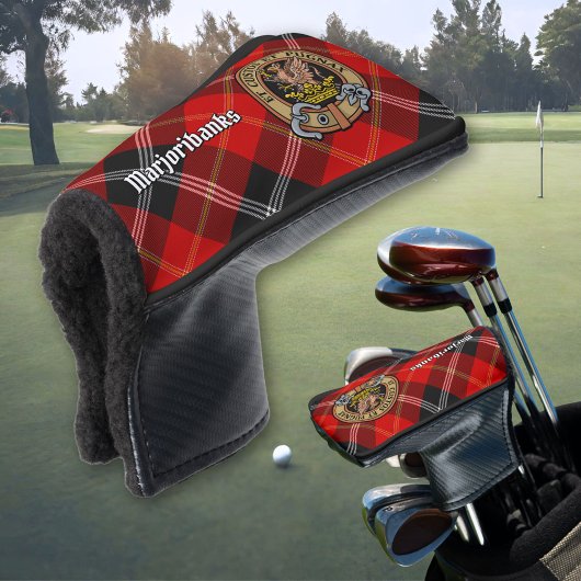Clan Marjoribanks Crest over Tartan Golfheadcover