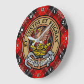 Clan Marjoribanks Crest over Tartan Grote Klok (Hoek)