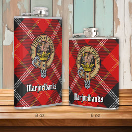 Clan Marjoribanks Crest over Tartan Heupfles
