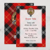 Clan Marjoribanks Crest over Tartan Kaart (Voorkant / Achterkant)