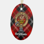 Clan Marjoribanks Crest over Tartan Keramisch Ornament (Links)