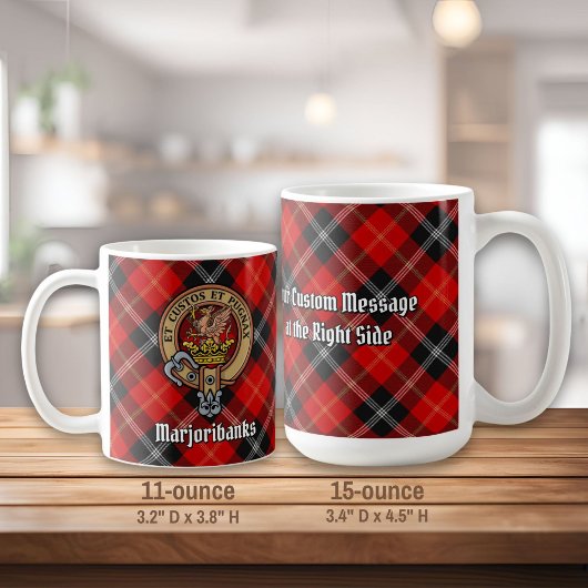 Clan Marjoribanks Crest over Tartan Koffiemok