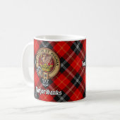 Clan Marjoribanks Crest over Tartan Koffiemok (Voorkant links)