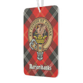 Clan Marjoribanks Crest over Tartan Luchtverfrisser (Links)