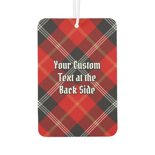 Clan Marjoribanks Crest over Tartan Luchtverfrisser (Achterkant)