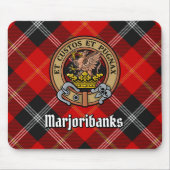 Clan Marjoribanks Crest over Tartan Muismat (Voorkant)