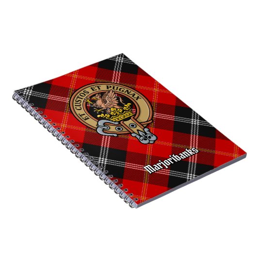 Clan Marjoribanks Crest over Tartan Notitieboek (Rechterzijde)