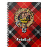 Clan Marjoribanks Crest over Tartan Notitieboek (Voorkant)