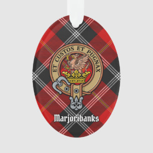 Clan Marjoribanks Crest over Tartan Ornament