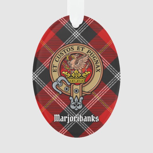Clan Marjoribanks Crest over Tartan Ornament (voorkant)