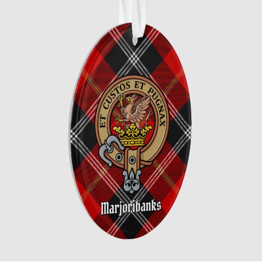Clan Marjoribanks Crest over Tartan Ornament (voorkant)