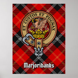 Clan Marjoribanks Crest over Tartan Poster