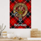 Clan Marjoribanks Crest over Tartan Poster (Keuken)