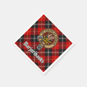 Clan Marjoribanks Crest over Tartan Servet (Hoek)