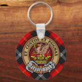 Clan Marjoribanks Crest over Tartan Sleutelhanger (Voorkant)