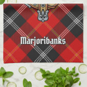 Clan Marjoribanks Crest over Tartan Theedoek (Gevouwen)