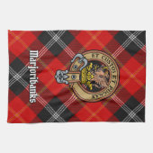 Clan Marjoribanks Crest over Tartan Theedoek (Horizontaal)