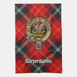 Clan Marjoribanks Crest over Tartan Theedoek