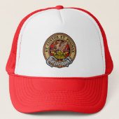 Clan Marjoribanks Crest over Tartan Trucker Pet (Voorkant)