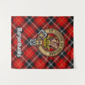 Clan Marjoribanks Crest over Tartan Wandkleed (Voorkant (horizontaal))