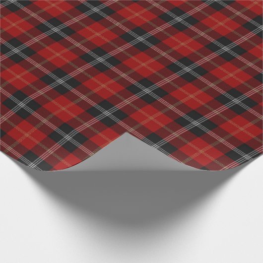 Clan Marjoribanks Scottish Red Black Tartan Cadeaupapier (Hoek)