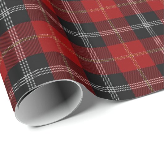 Clan Marjoribanks Scottish Red Black Tartan Cadeaupapier (Rol Hoek)