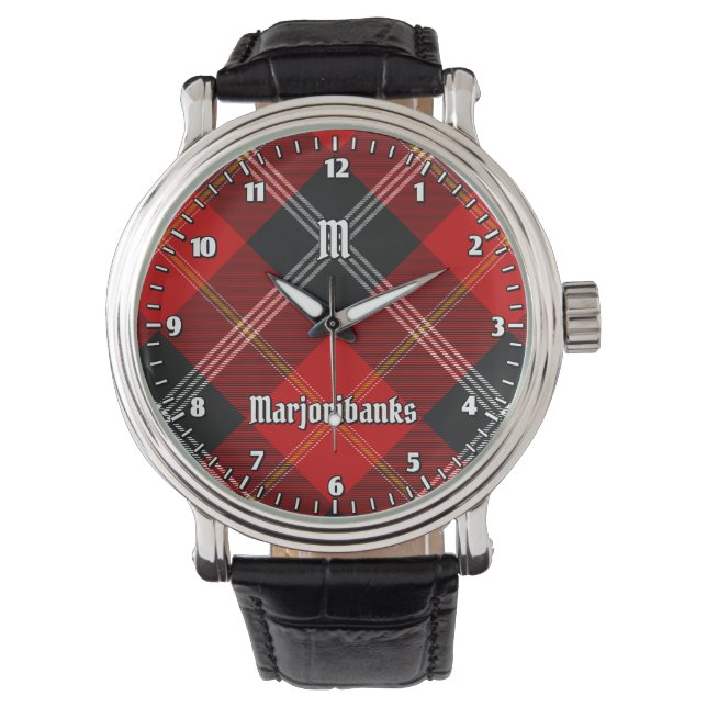 Clan Marjoribanks Tartan Horloge (Voorkant)