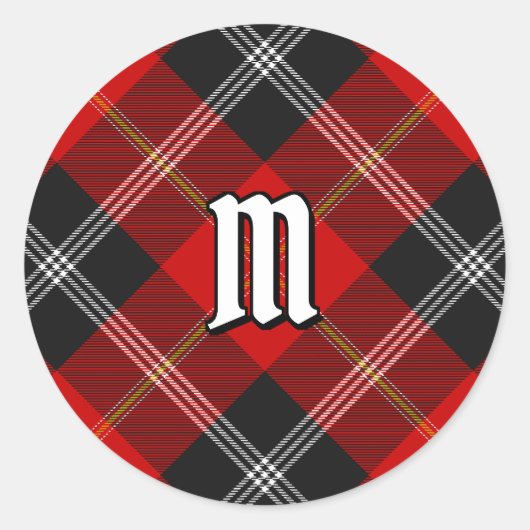 Clan Marjoribanks Tartan Ronde Sticker (Voorkant)