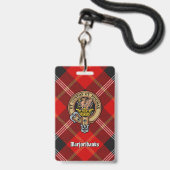 Clan Marjoribanks Wapen over Tartan Badge (Voorzijde met lanyard)