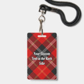 Clan Marjoribanks Wapen over Tartan Badge (Achterkant met lanyard)