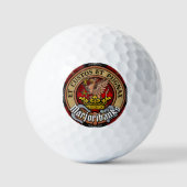 Clan Marjoribanks Wapen over Tartan Golfballen (Voorkant)
