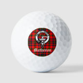 Clan Matheson Crest Badge en Tartan Golfballen (Voorkant)