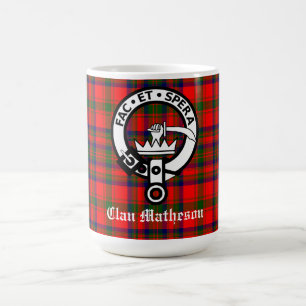 Clan Matheson Crest Badge en Tartan Koffiemok