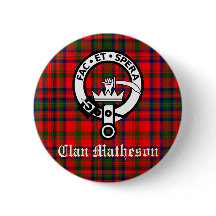 Clan Matheson Crest Badge en Tartan